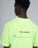 Sign Here T <br>Neon Yellow