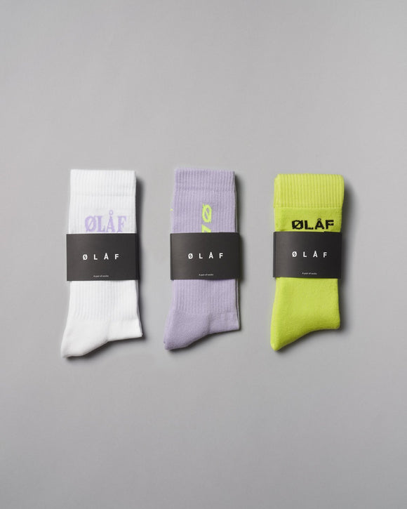 3-Pack ØLÅF Socks <br>Purple / Neon