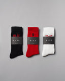 3-Pack ØLÅF Socks <br>Red / Black