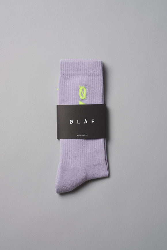 ØLÅF Italic Socks <br>Purple / Neon Yellow