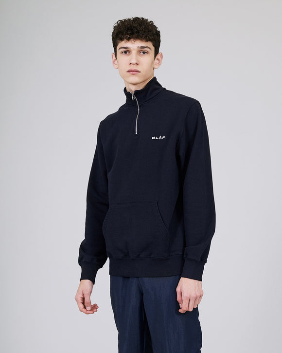 ØLÅF Zip Mock Sweater <br>Blue